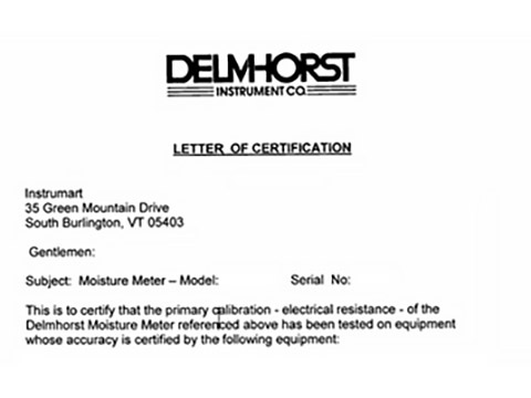 Delmhorst Certificate of Conformance | Delmhorst Instrument |  Supplier Nigeria Karachi Lahore Faisalabad Rawalpindi Islamabad Bangladesh Afghanistan